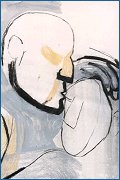 Kiss of death, 1992, houtskool en pastel op papier, 56 x 76 cm